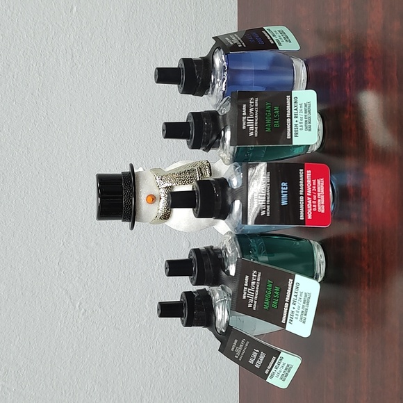 Bath & Body Works Snowman Night Light Plug +  5 Cold Weather Wallflowers - Picture 2 of 5